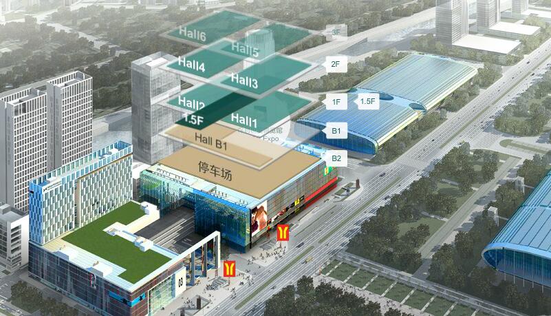 AAG venue map showing exhibition halls at Poly World Trade Center Expo in Guangzhou